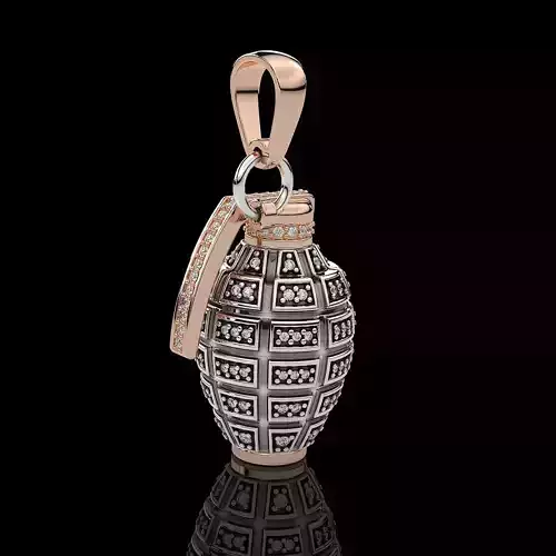 Luxury Grenade Pendant with Stones 3D print model