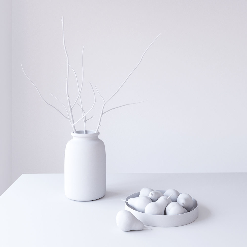 Decor Set Pear Bowl 3D model_8