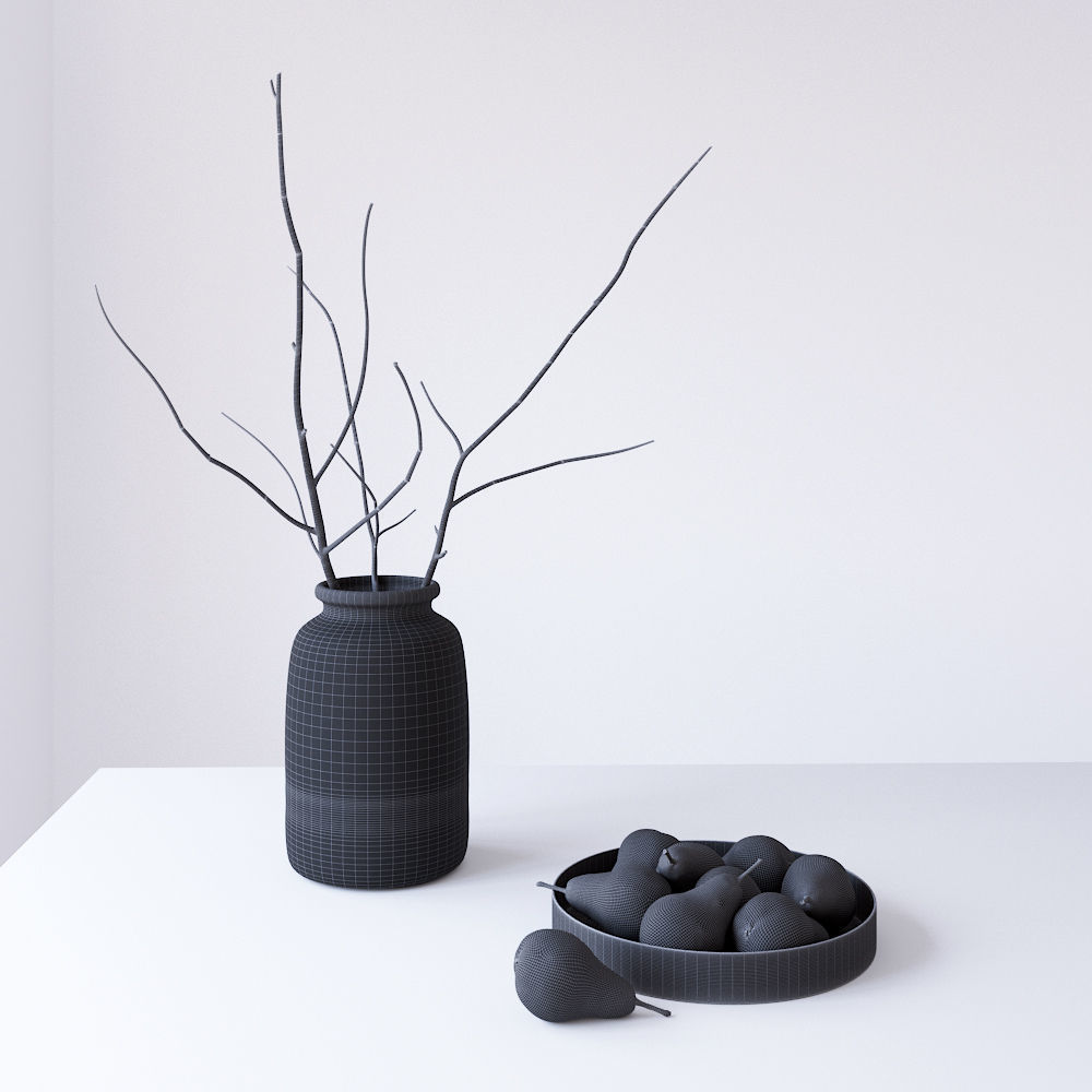 Decor Set Pear Bowl 3D model_7