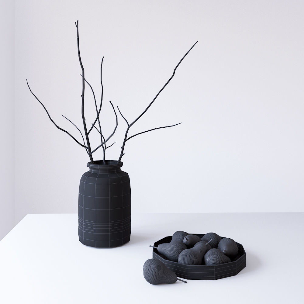 Decor Set Pear Bowl 3D model_6