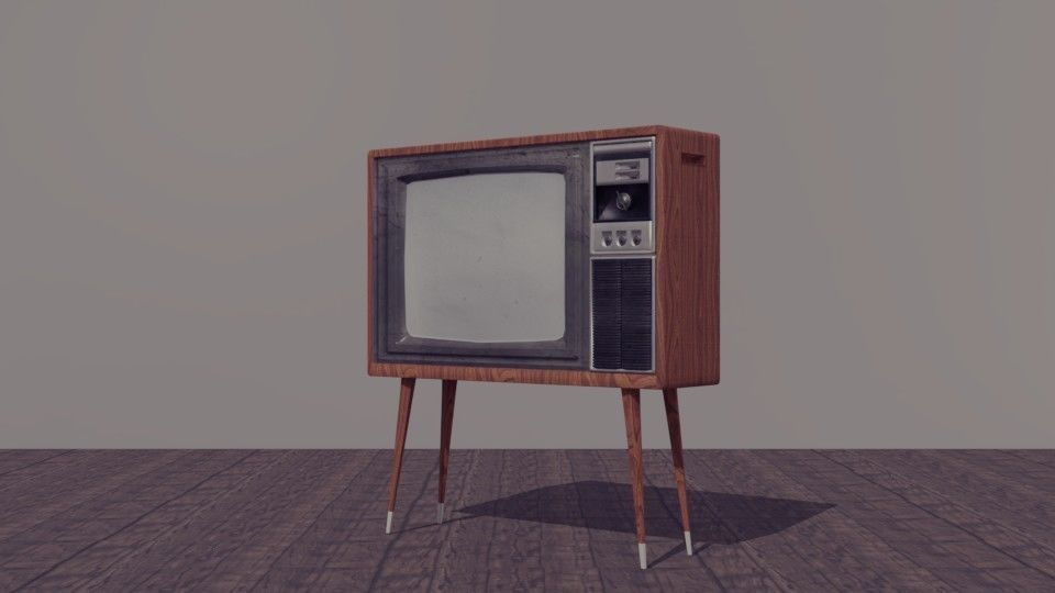 Vintage Tv 3D model_1