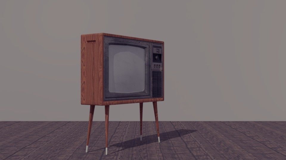 Vintage Tv 3D model_2