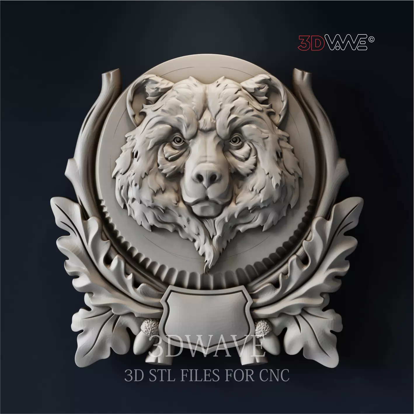 BEAR TROPHY WALL DECOR 3d stl files for CNC 3D print model_0