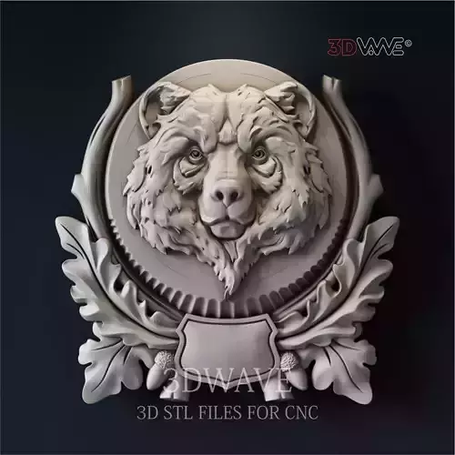 BEAR TROPHY WALL DECOR 3d stl files for CNC 3D print model