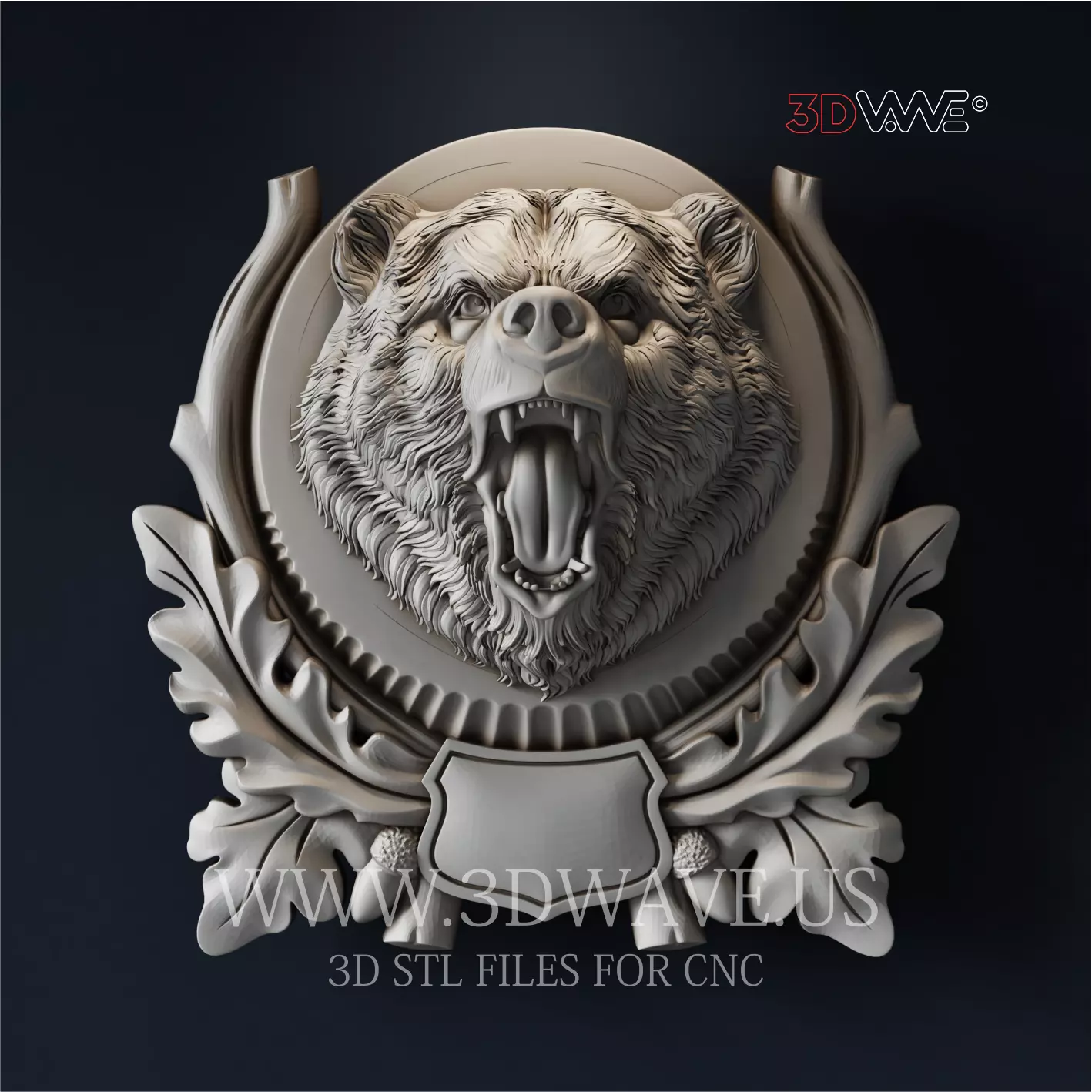 BEAR TROPHY WALL DECOR 3d stl files for CNC 3D print model_0