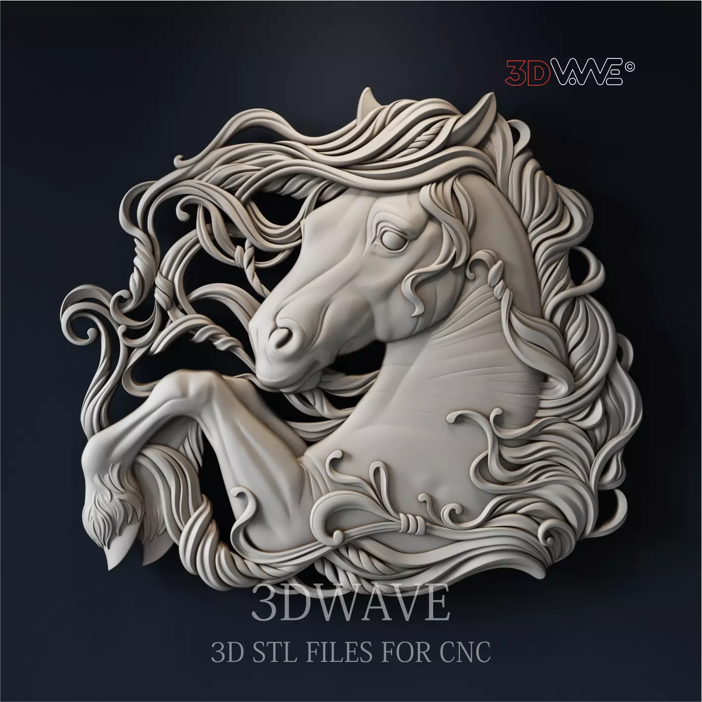 HORSE 3d stl files for CNC 3D print model_0