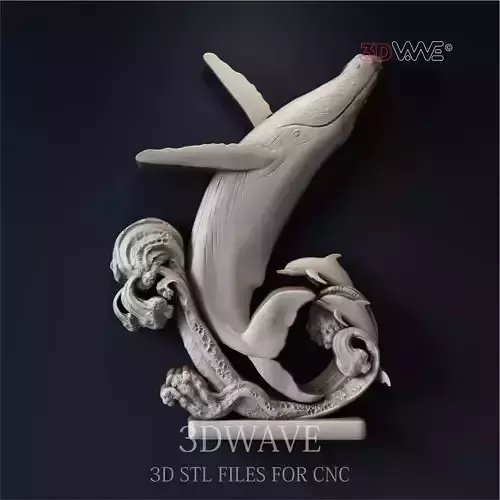 SPERM WHALE 3d stl files for CNC