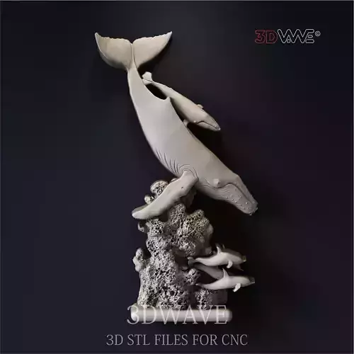 SPERM WHALE 3d stl files for CNC 3D print model