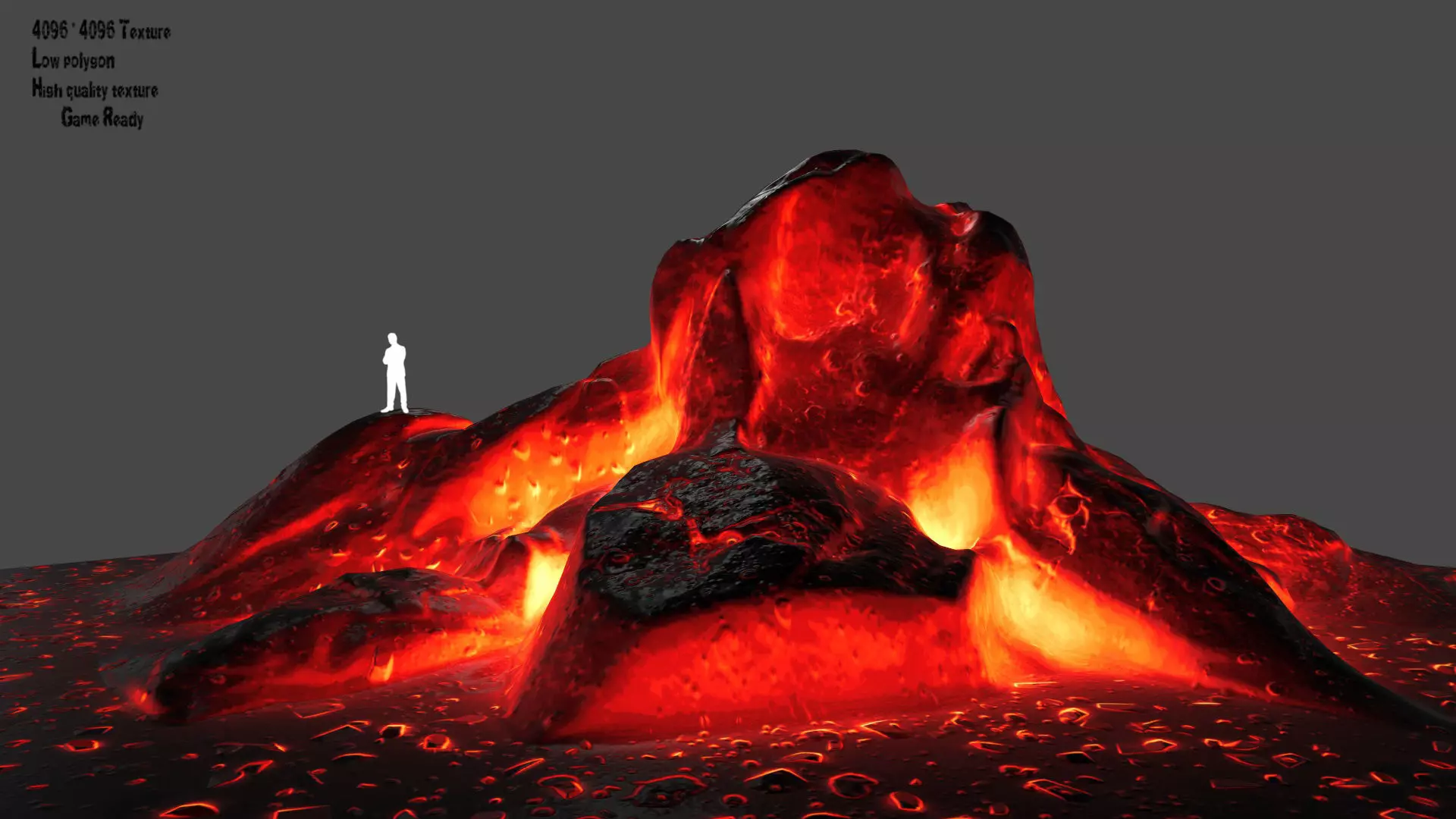 lava rocks Low-poly 3D model_0