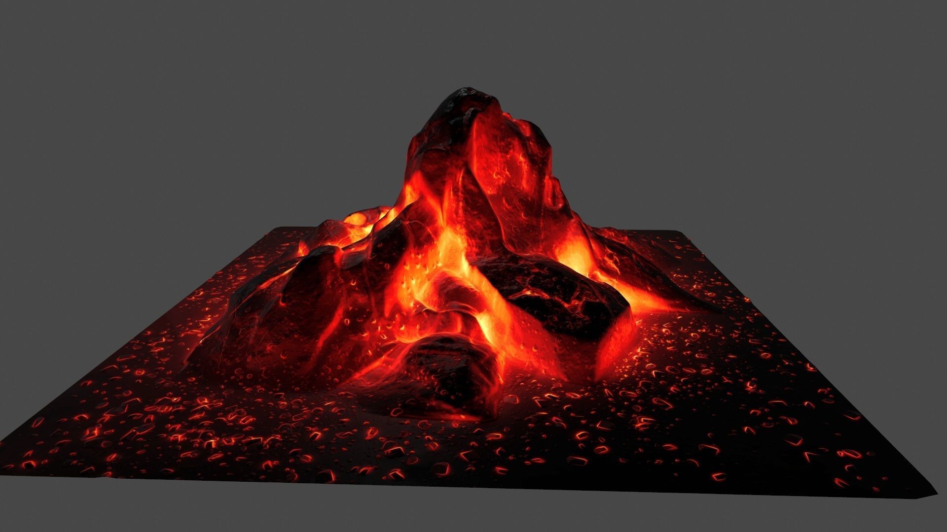 lava rocks Low-poly 3D model_6