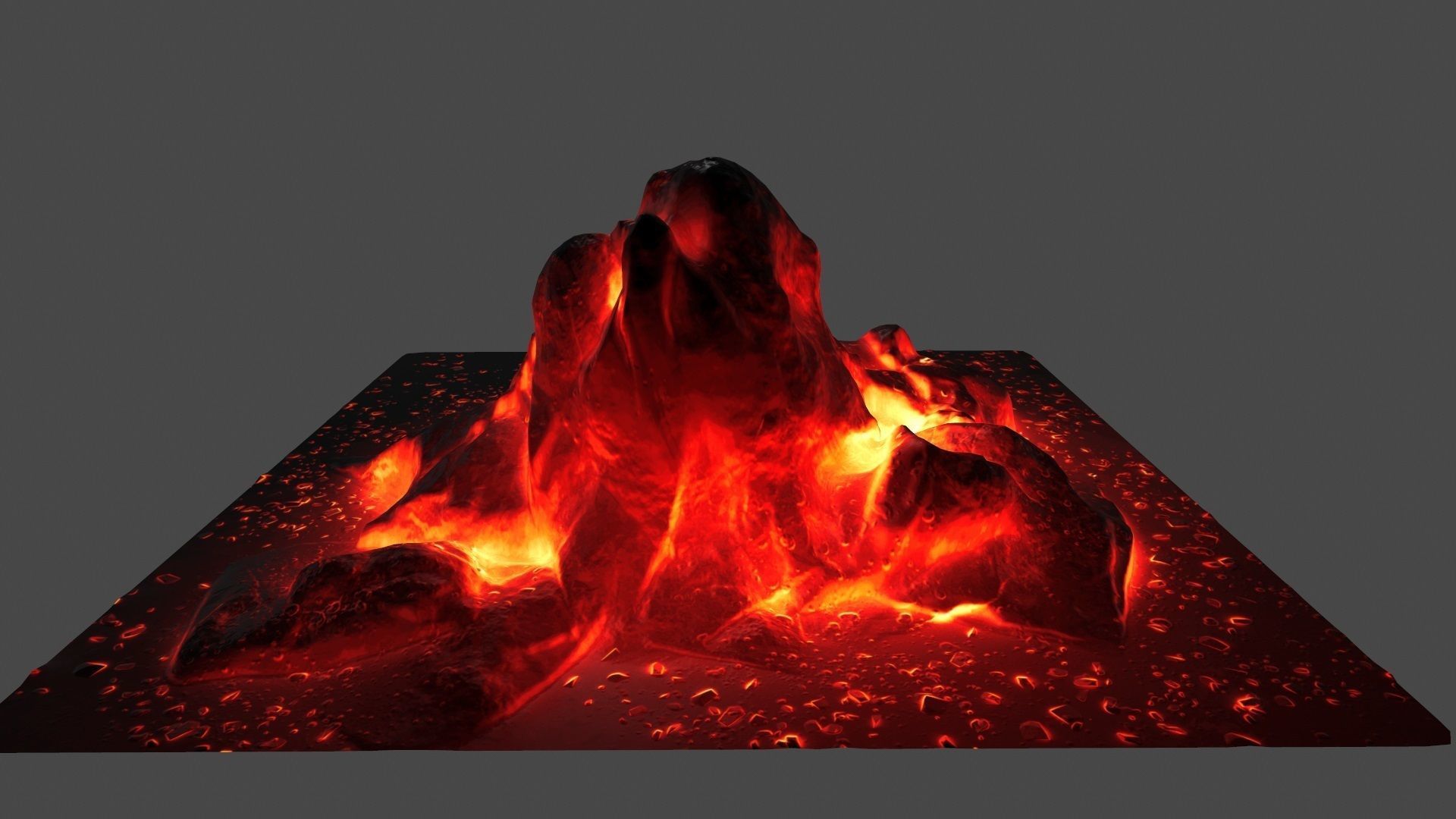 lava rocks Low-poly 3D model_4
