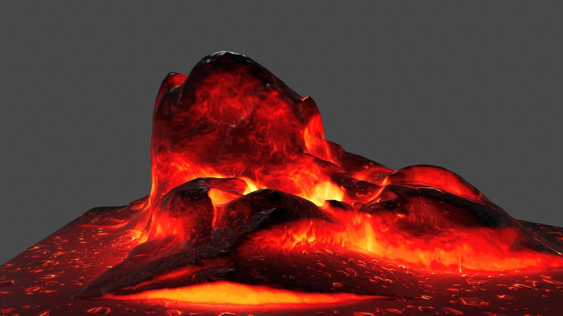 lava rocks Low-poly 3D model_1