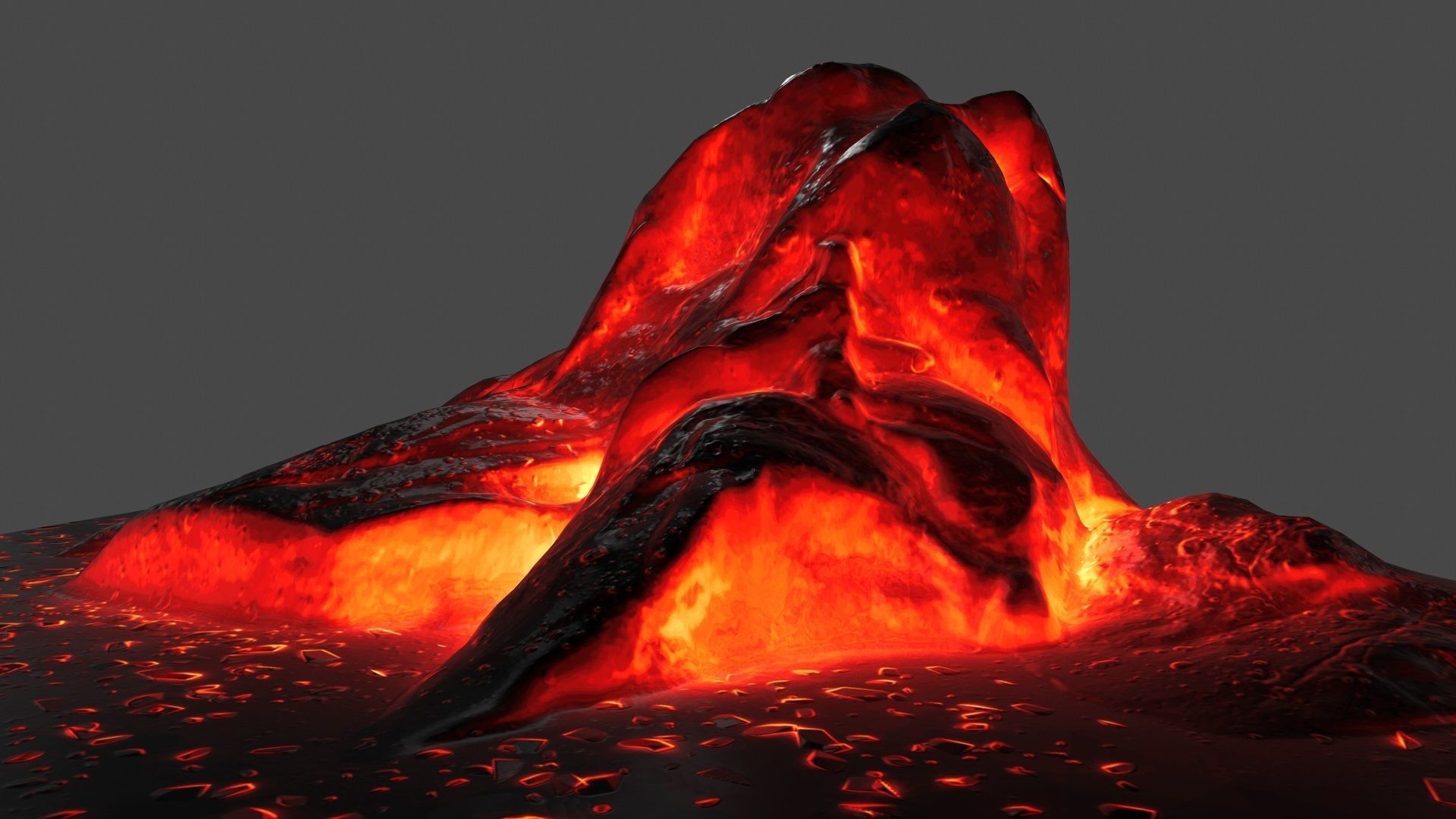 lava rocks Low-poly 3D model_2