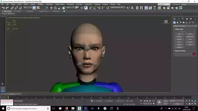 Human Female Head Low-poly 3D model Human Female Head Low-poly 3D model
