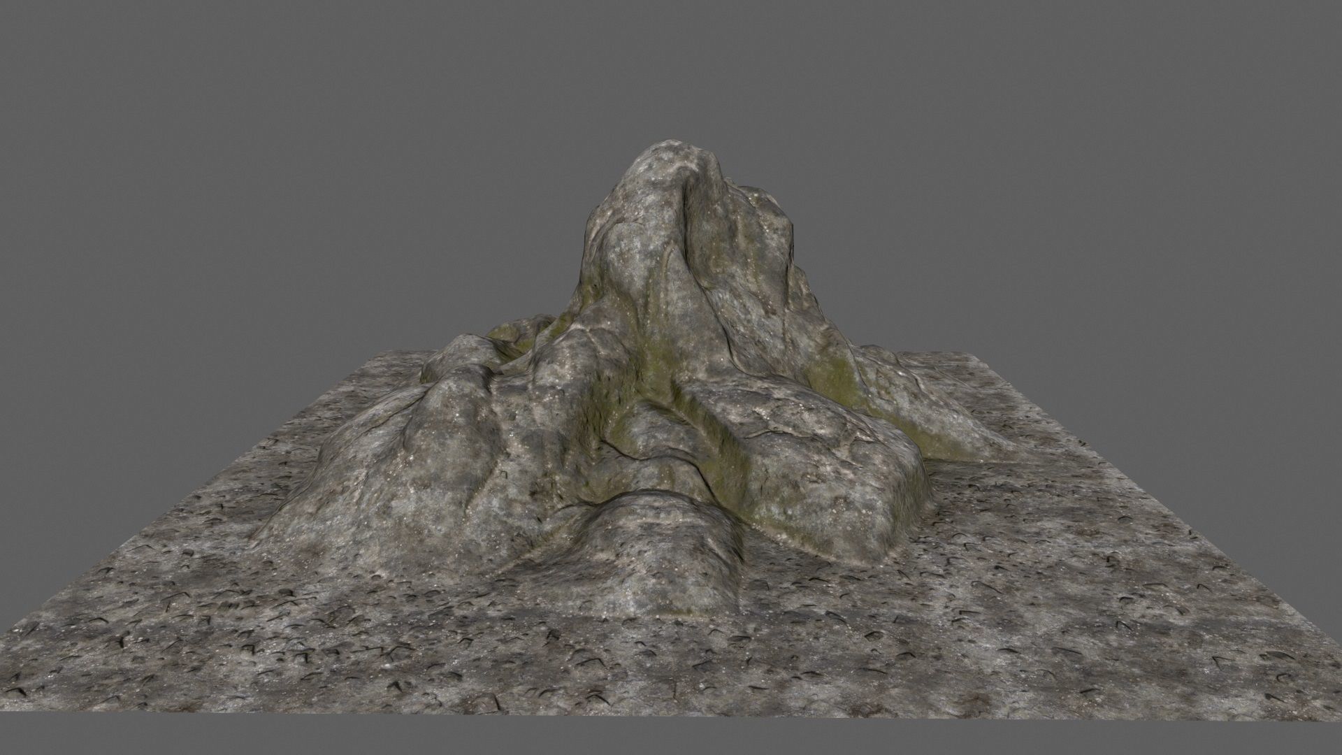 rocks 1 mountain with person Low-poly 3D model_5