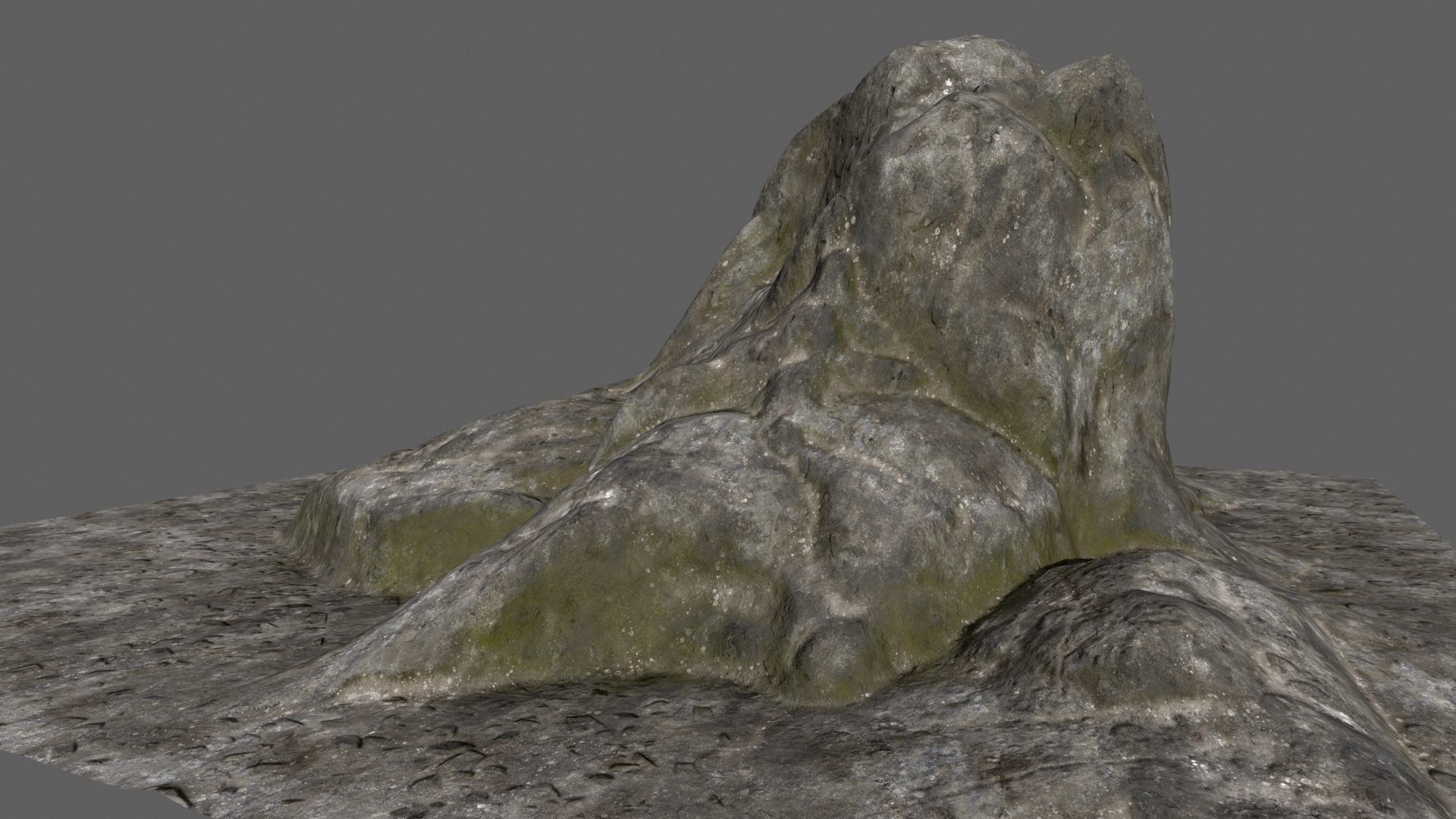 rocks 1 mountain with person Low-poly 3D model_1