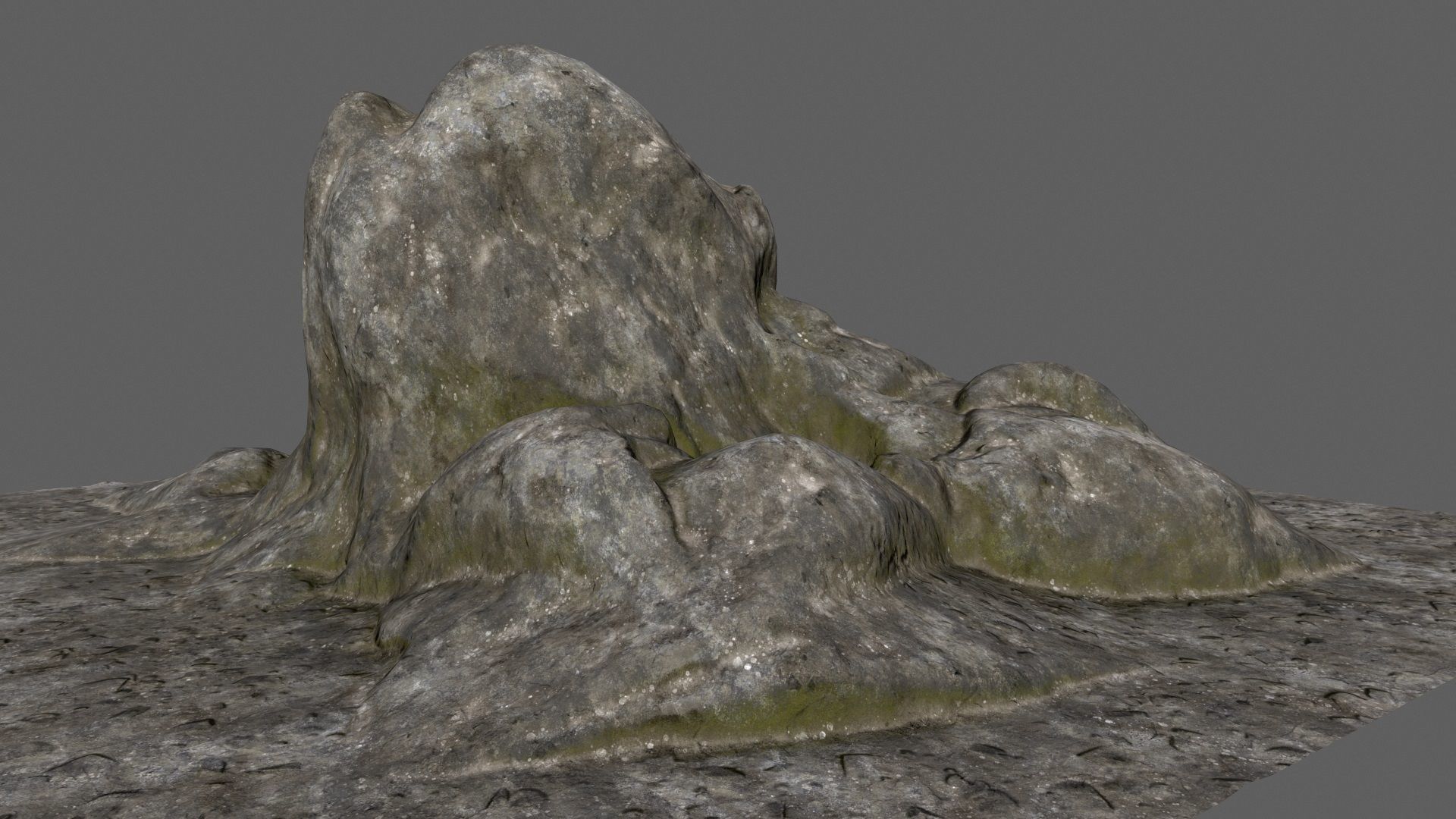 rocks 1 mountain with person Low-poly 3D model_10