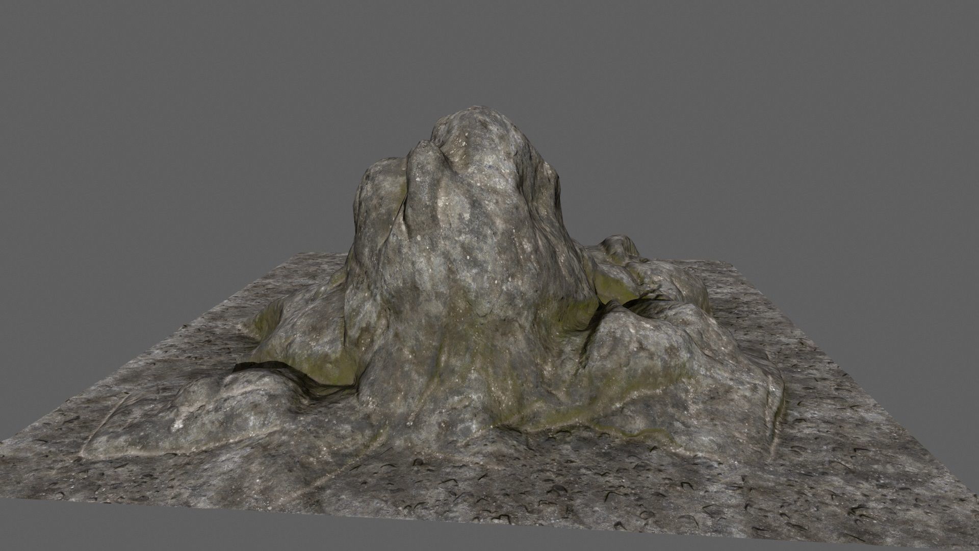rocks 1 mountain with person Low-poly 3D model_3