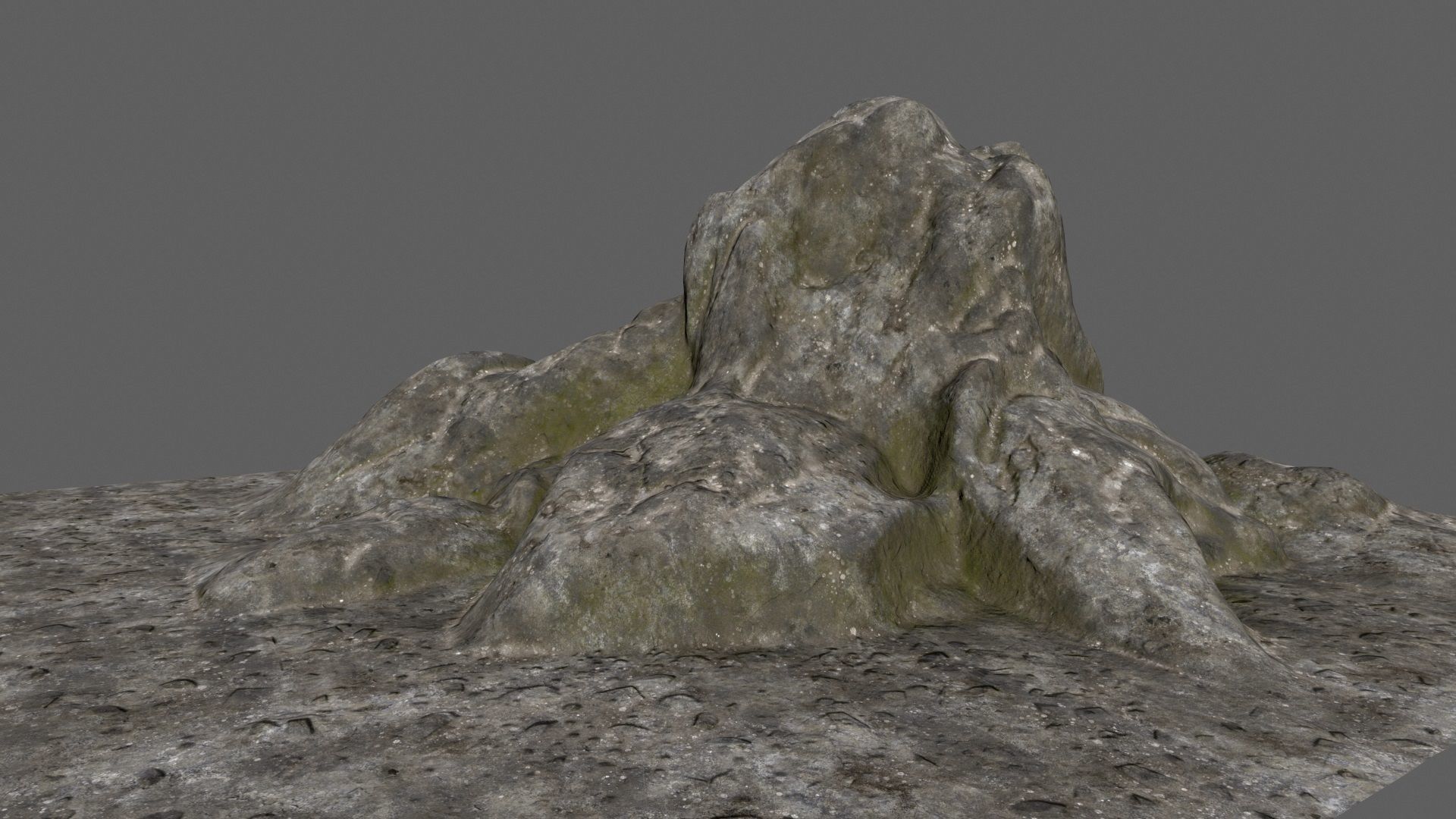 rocks 1 mountain with person Low-poly 3D model_8