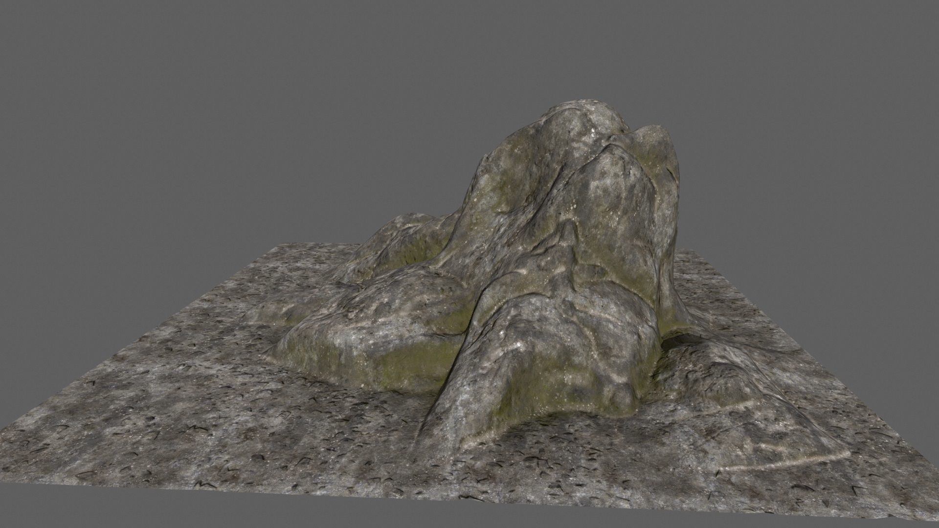 rocks 1 mountain with person Low-poly 3D model_4
