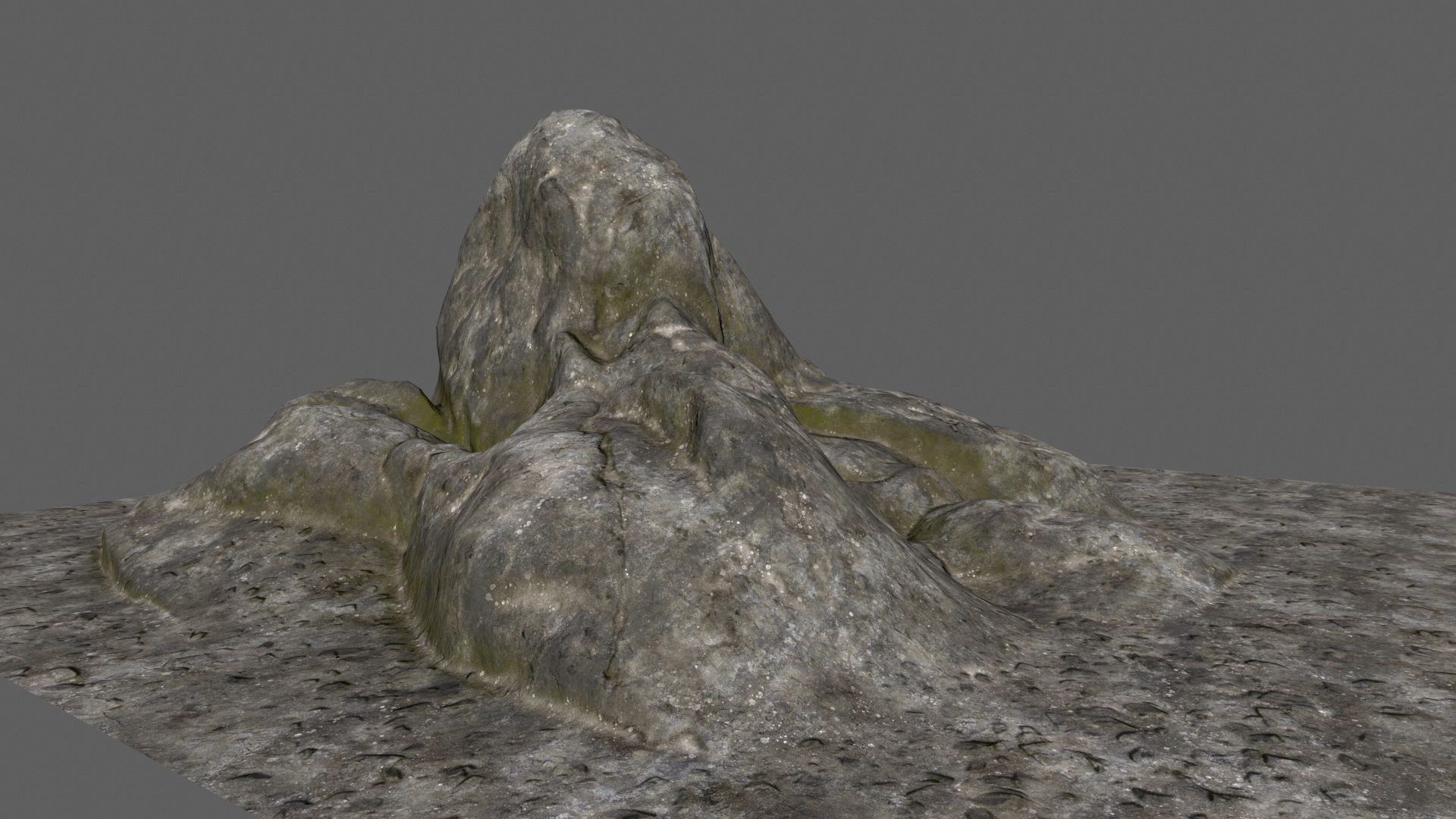 rocks 1 mountain with person Low-poly 3D model_9