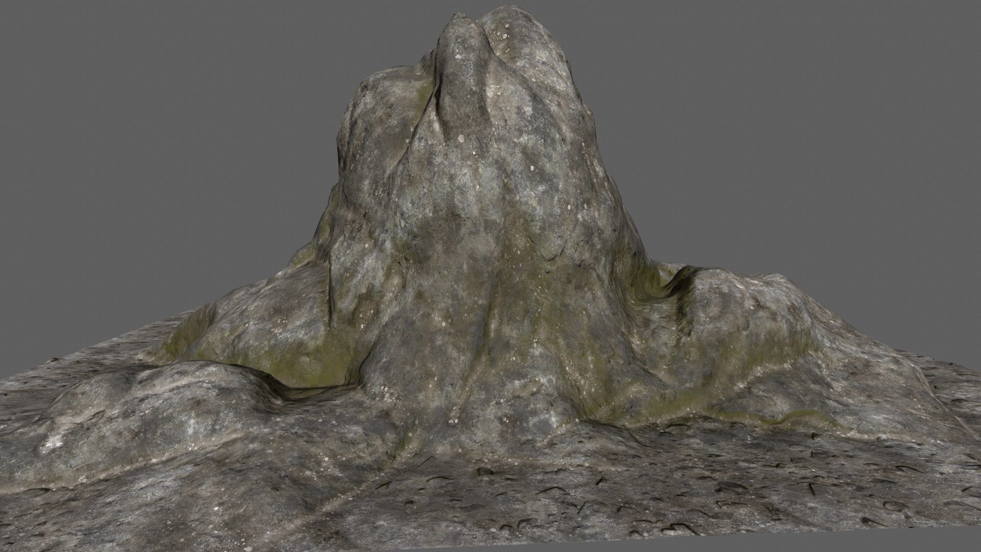 rocks 1 mountain with person Low-poly 3D model_7