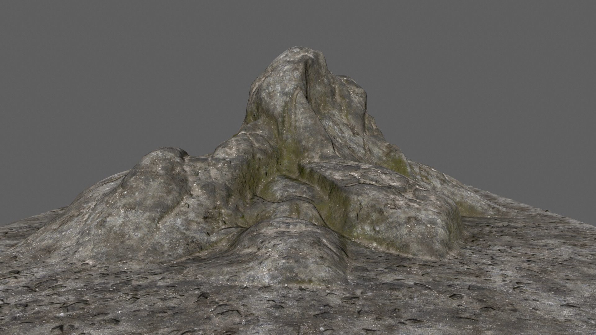 rocks 1 mountain with person Low-poly 3D model_2