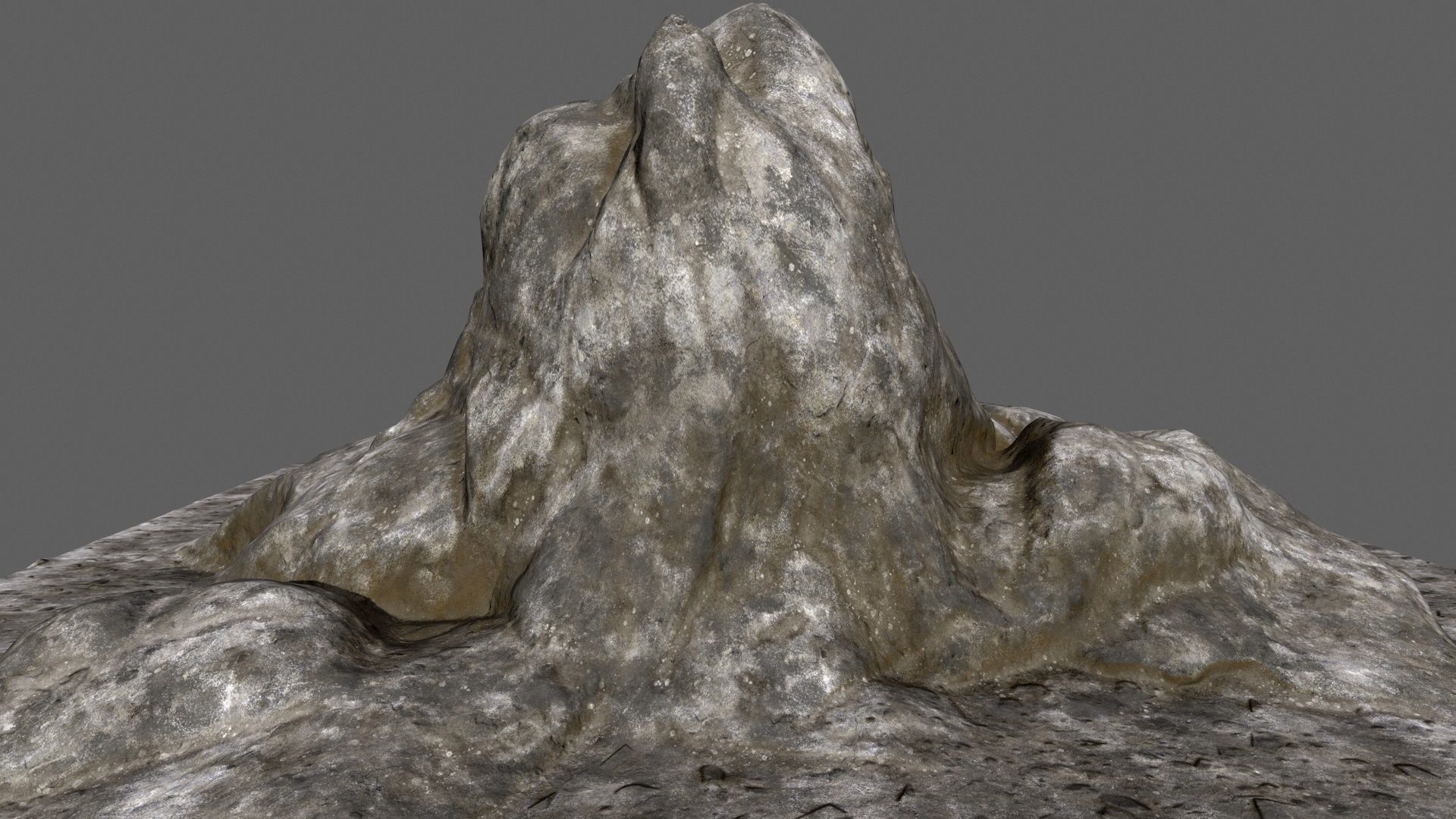 rocks 2 mountain with person on top Low-poly 3D model_1