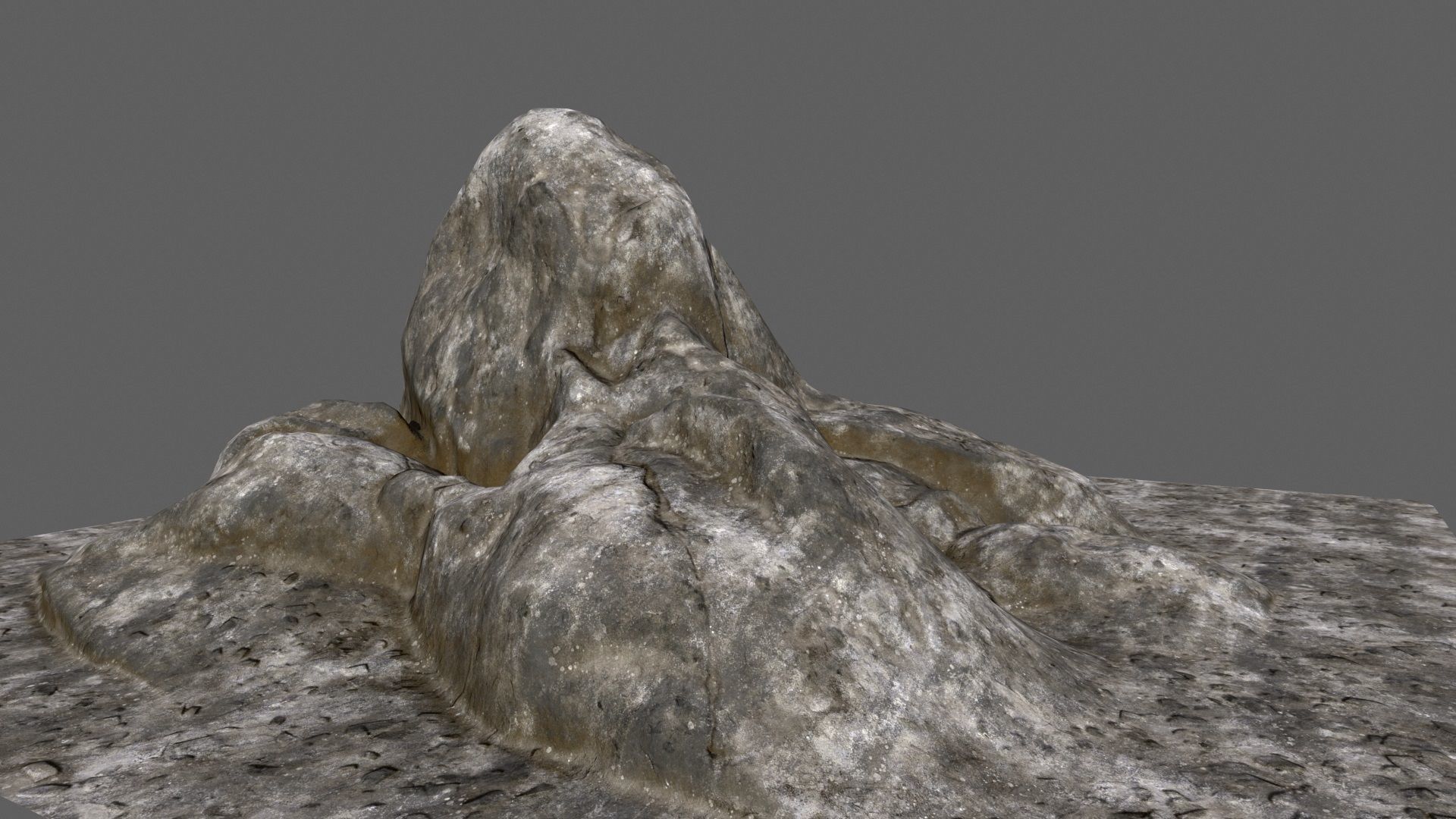 rocks 2 mountain with person on top Low-poly 3D model_2