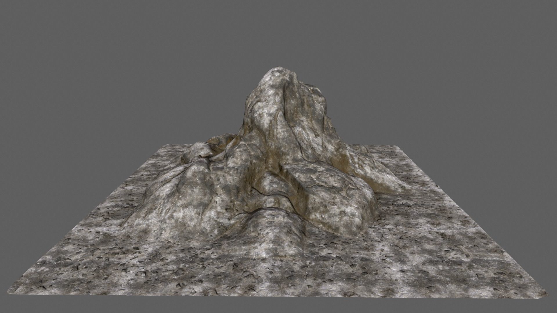 rocks 2 mountain with person on top Low-poly 3D model_9