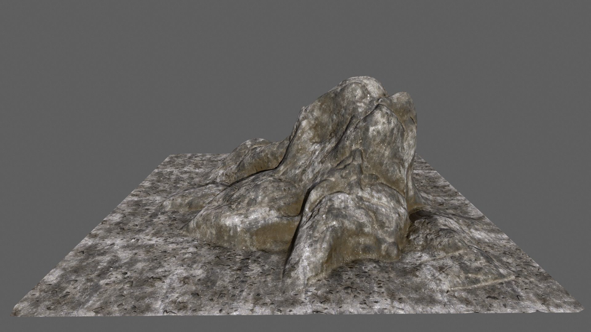 rocks 2 mountain with person on top Low-poly 3D model_7