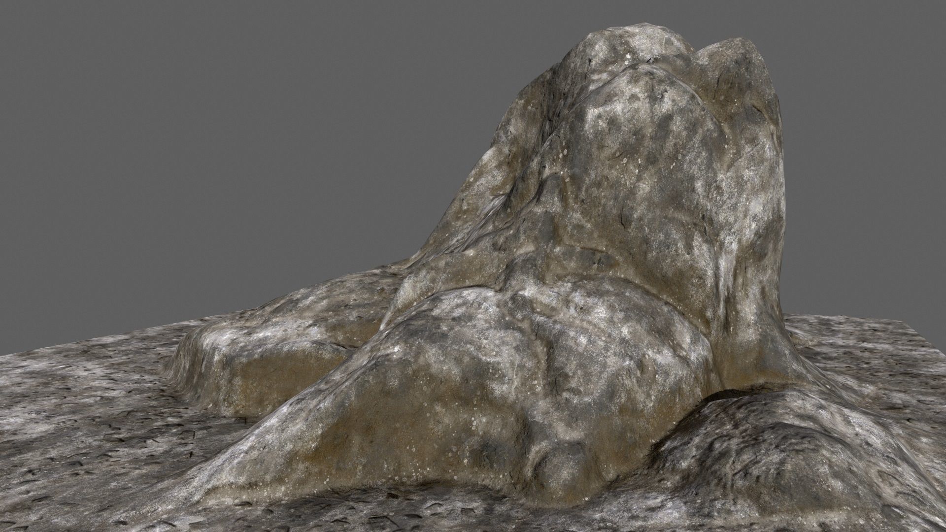 rocks 2 mountain with person on top Low-poly 3D model_5