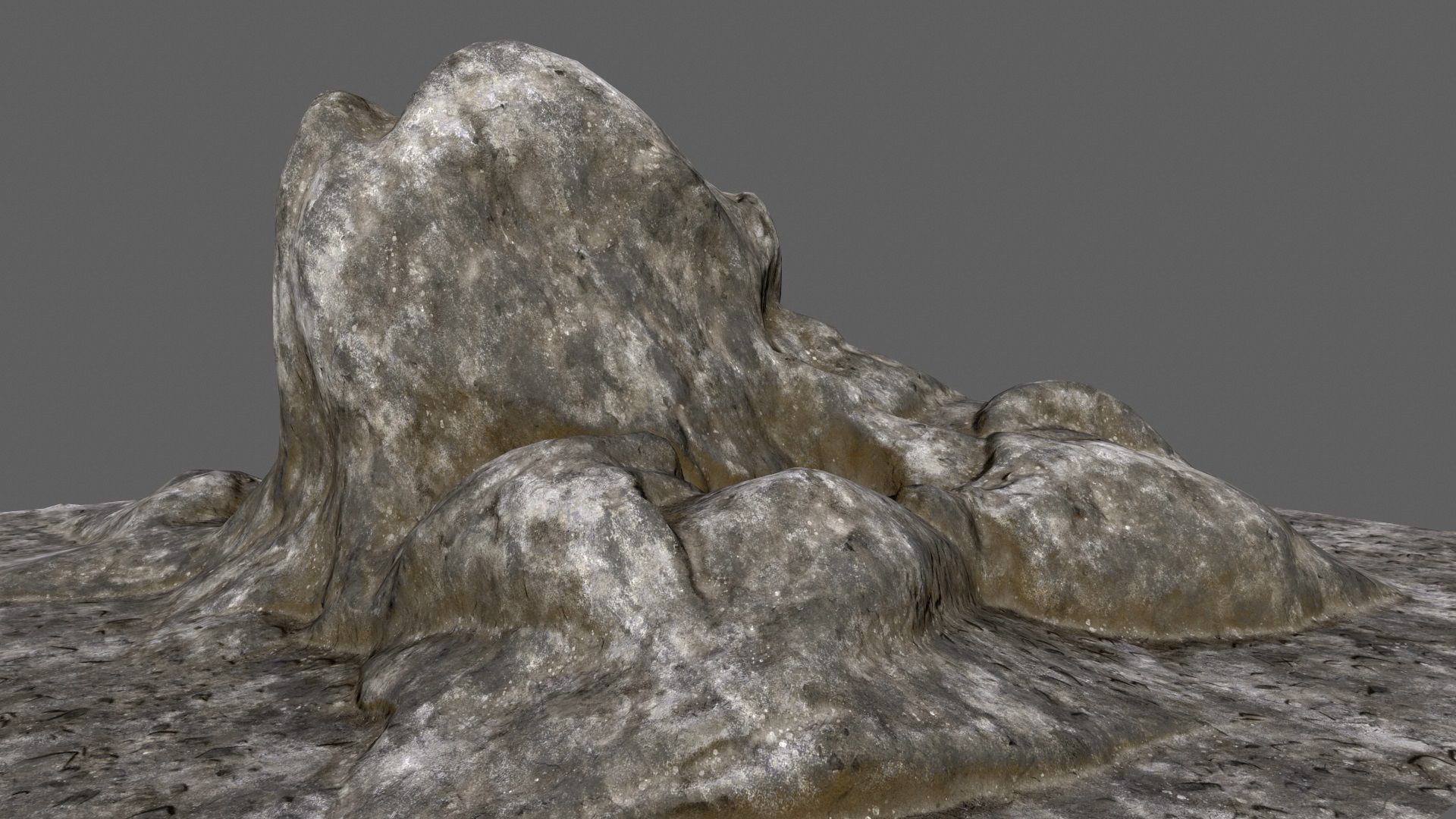 rocks 2 mountain with person on top Low-poly 3D model_3