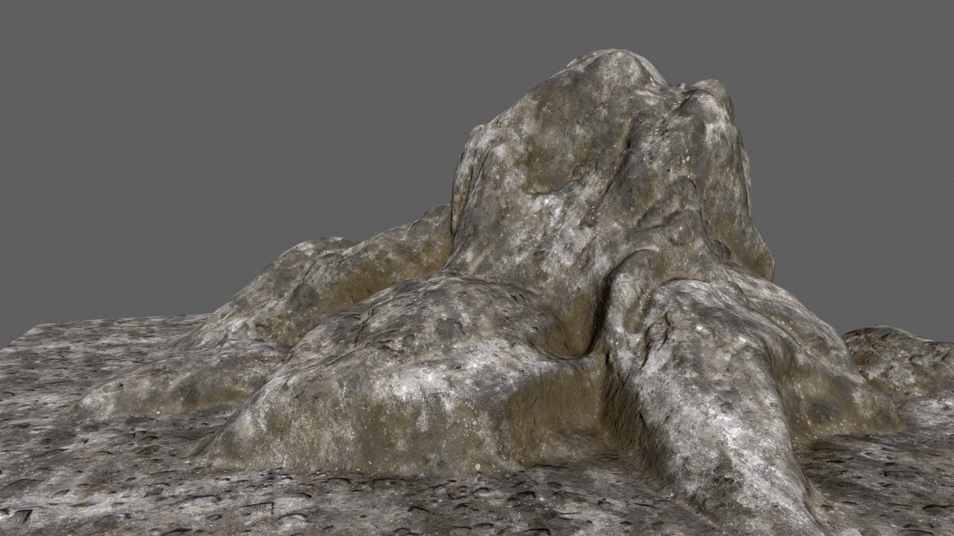 rocks 2 mountain with person on top Low-poly 3D model_4