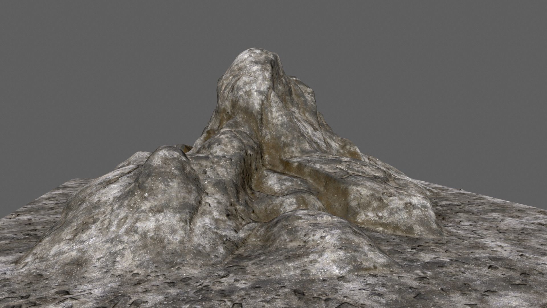 rocks 2 mountain with person on top Low-poly 3D model_6