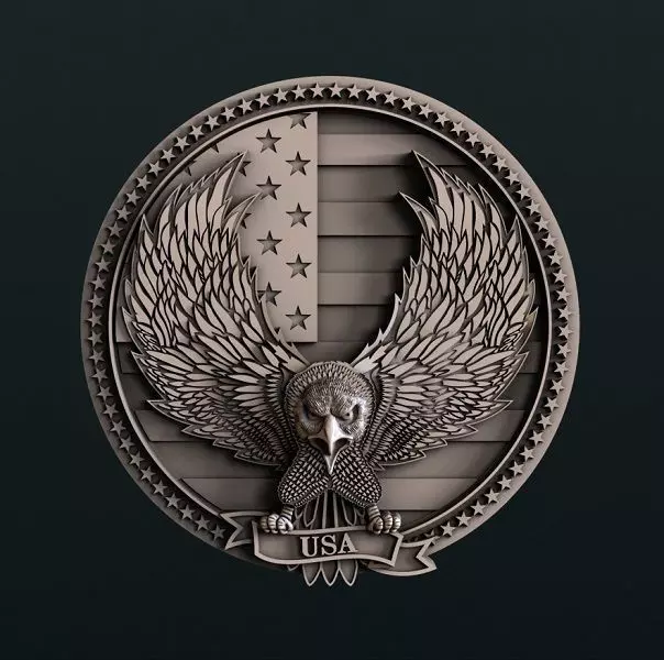 American Eagle 3d stl model for cnc 3D print model 3D print model
