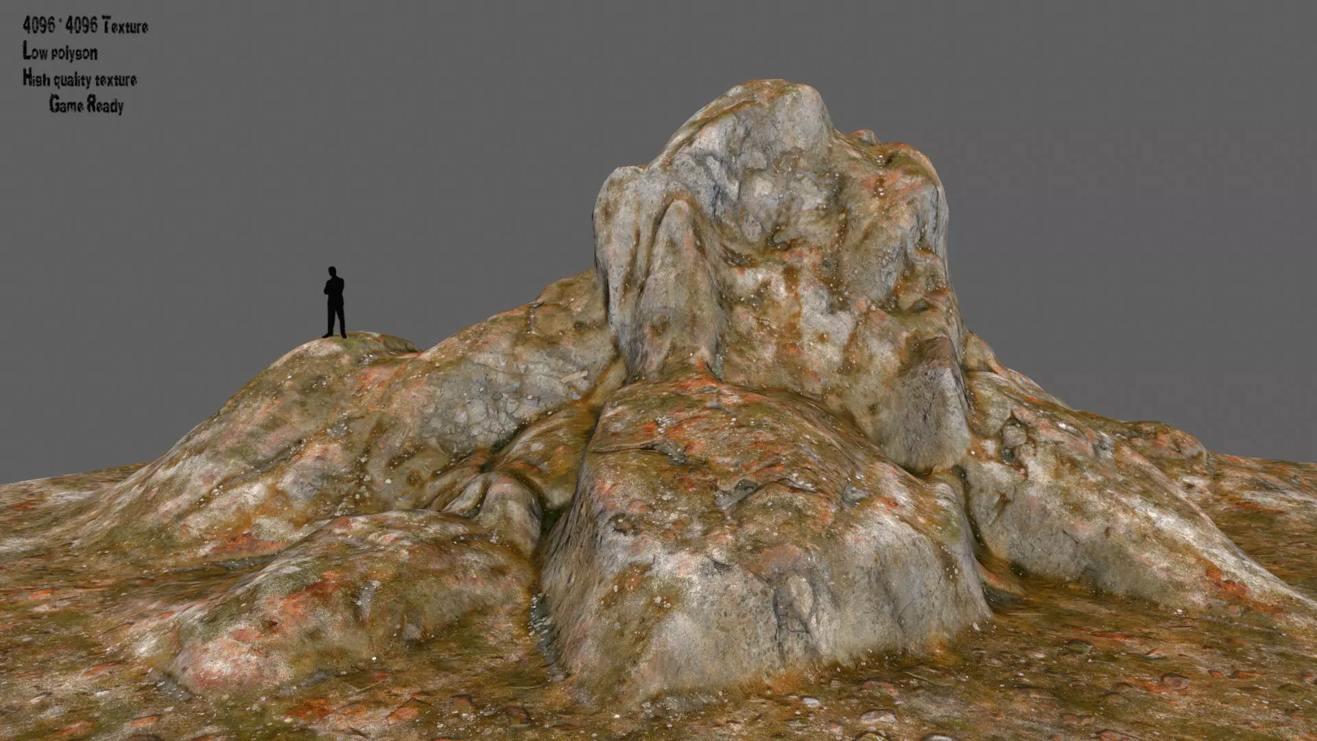 desert rocks Low-poly 3D model_0