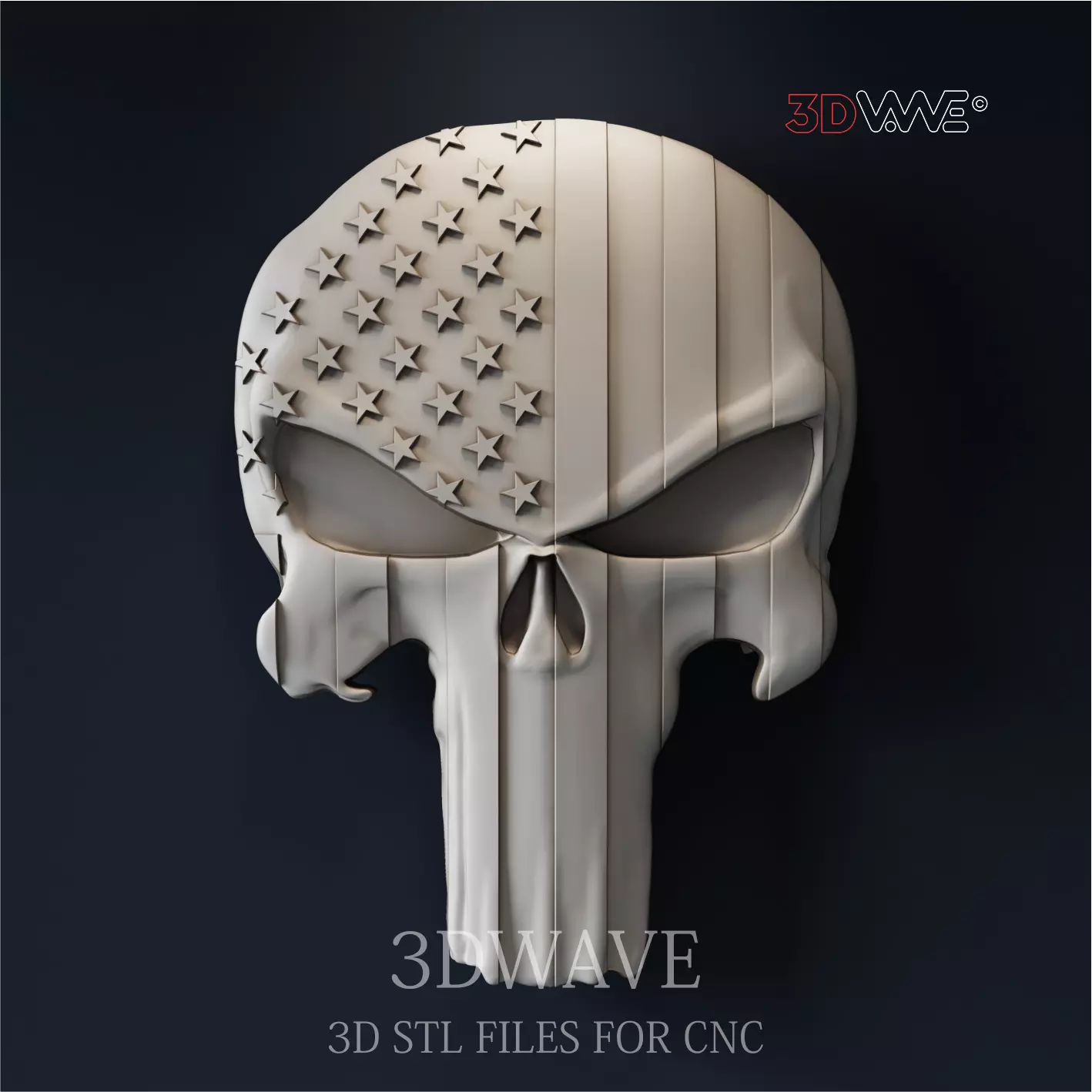 AMERICAN PUNISHER SKULL 3d stl files for CNC 3D print model_0