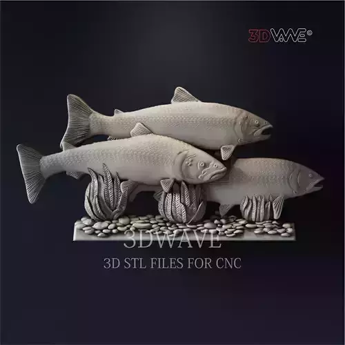 SALMON FISH 3d stl files for CNC 3D print model