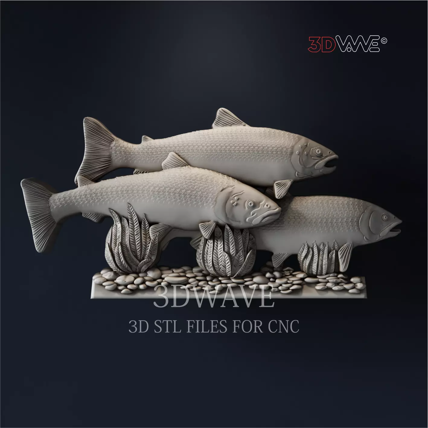 SALMON FISH 3d stl files for CNC 3D print model_0