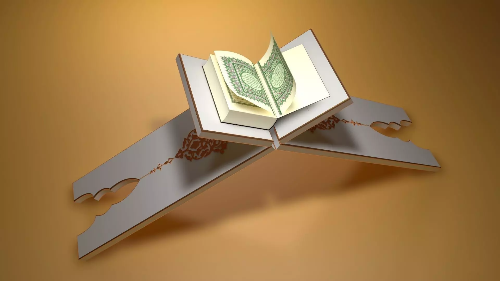 Quran and reading table Free 3D model