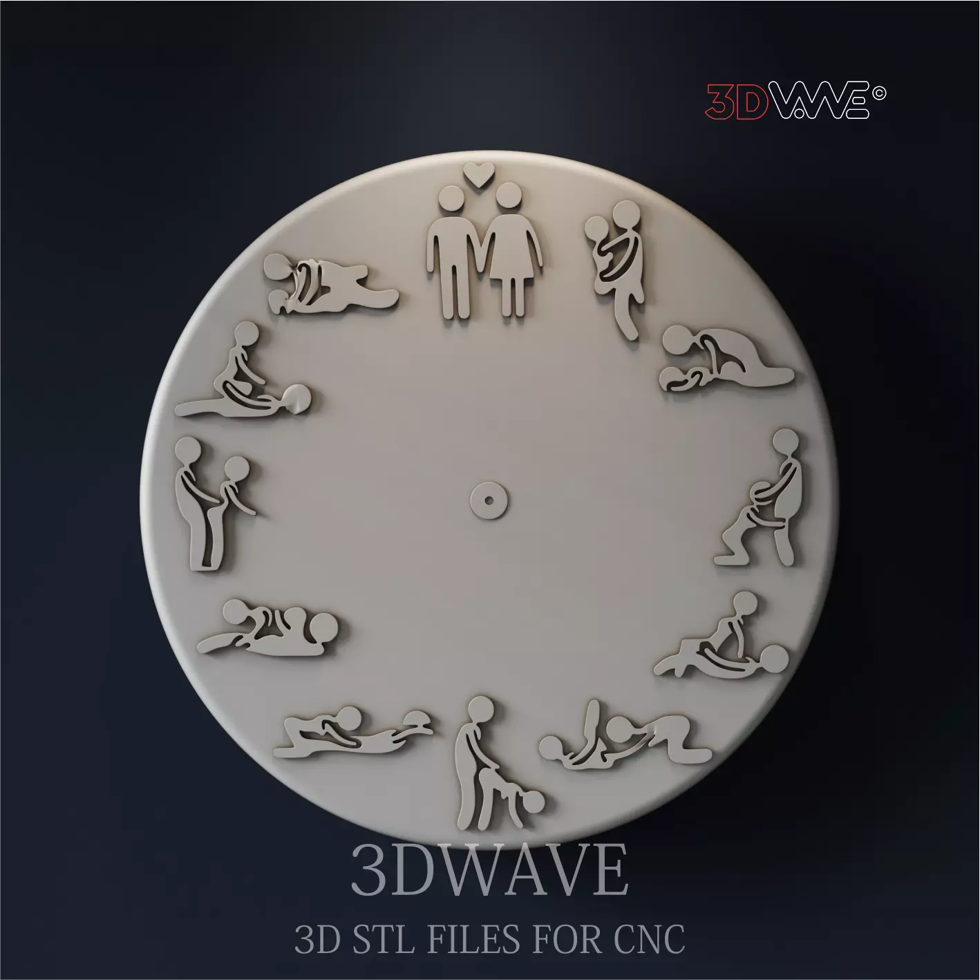 SEX WALL CLOCK 3D print model_0