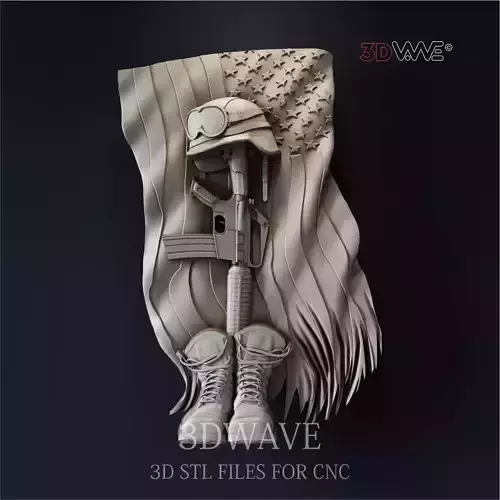 FALLEN SOLDIER 3d stl files for CNC