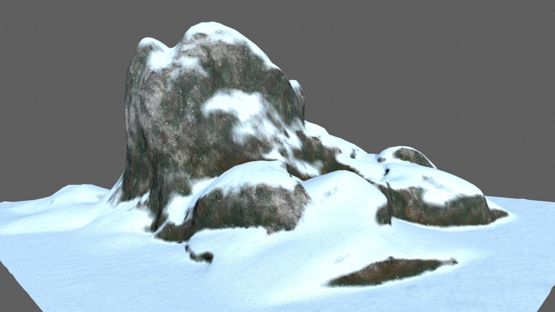 snow rocks 1 Low-poly 3D model_5
