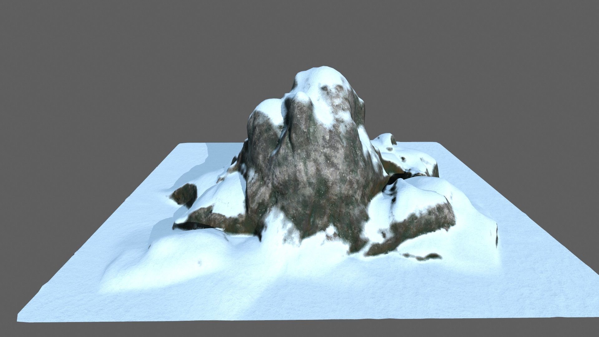 snow rocks 1 Low-poly 3D model_9