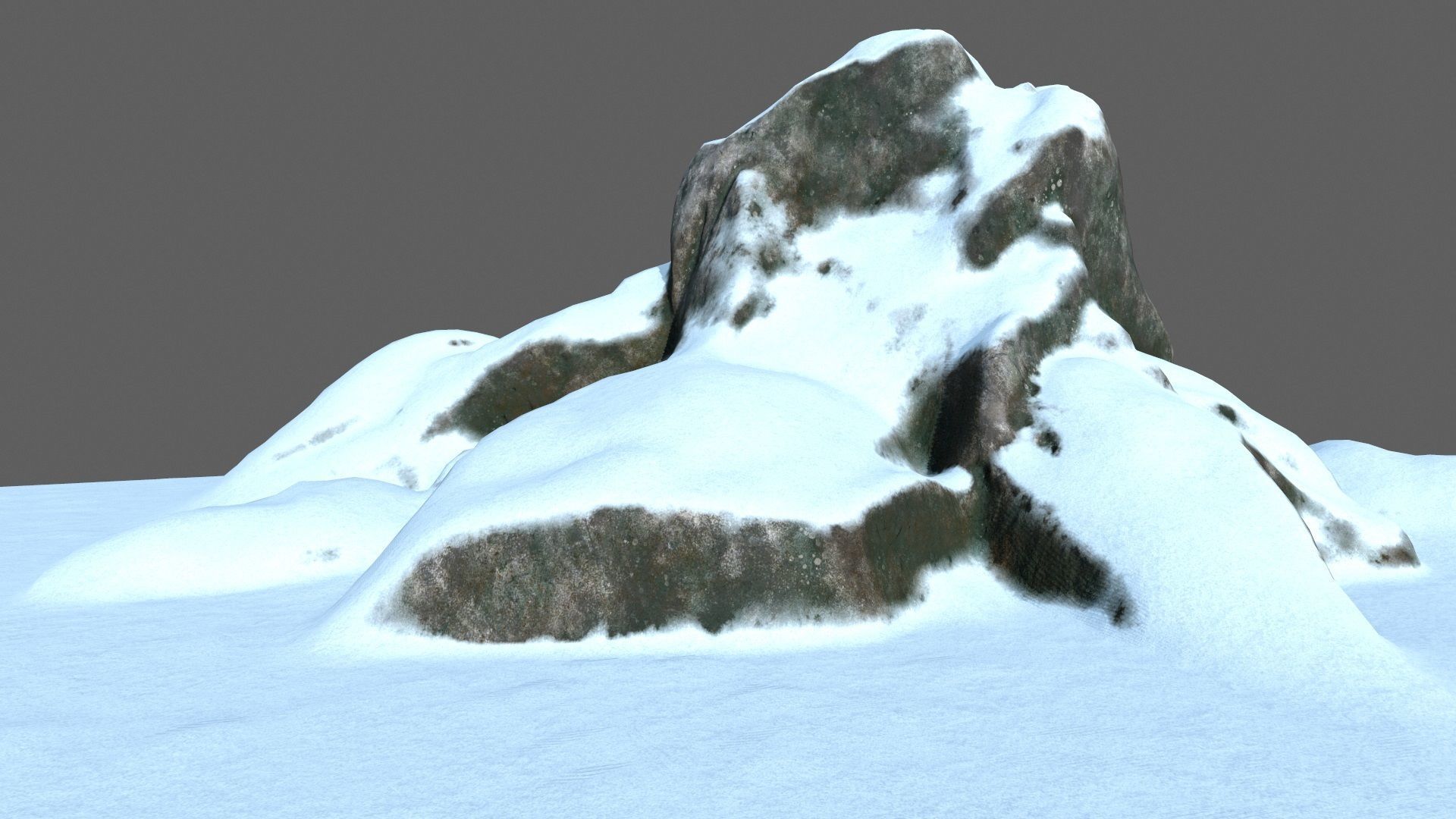 snow rocks 1 Low-poly 3D model_4
