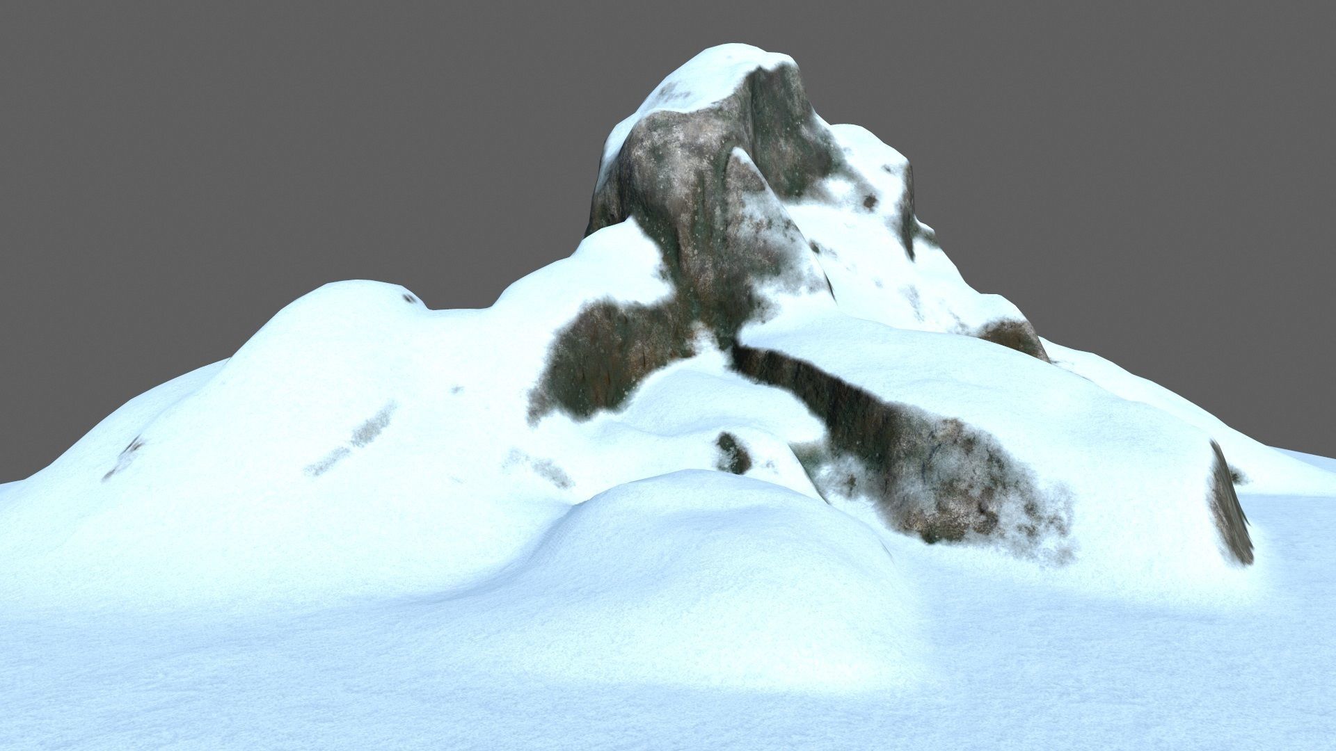 snow rocks 1 Low-poly 3D model_2