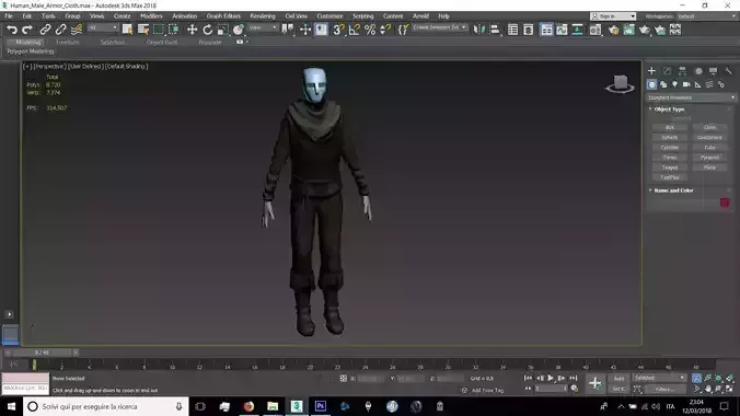 Human Male Farmer Clothes Low-poly 3D model