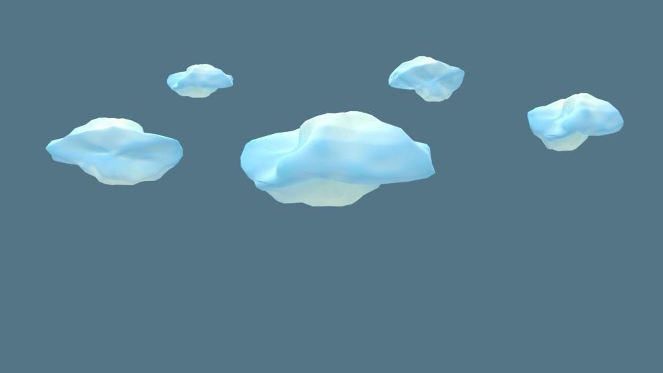 Low Poly Cloud Low-poly 3D model_1