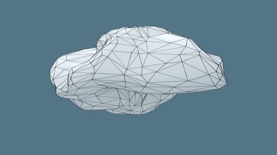 Low Poly Cloud Low-poly 3D model_2